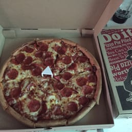 a pepperoni pizza in a box