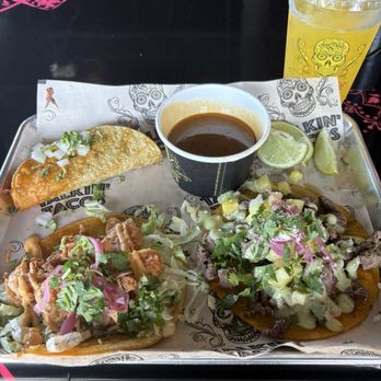 Talkin' Tacos Clearwater - Taco trio - birria, shrimp, steak al pastor. - Mexican Near Me - Clearwater, Florida Talkin' Tacos Clearwater - Taco trio - birria, shrimp, steak al pastor. - Mexican Near Me - Clearwater, Florida