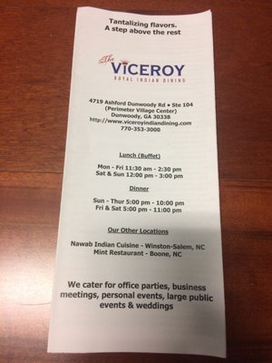 Menu photo 7 Viceroy Indian Dining Dunwoody, GA Menu photo 7 Viceroy Indian Dining Dunwoody, GA