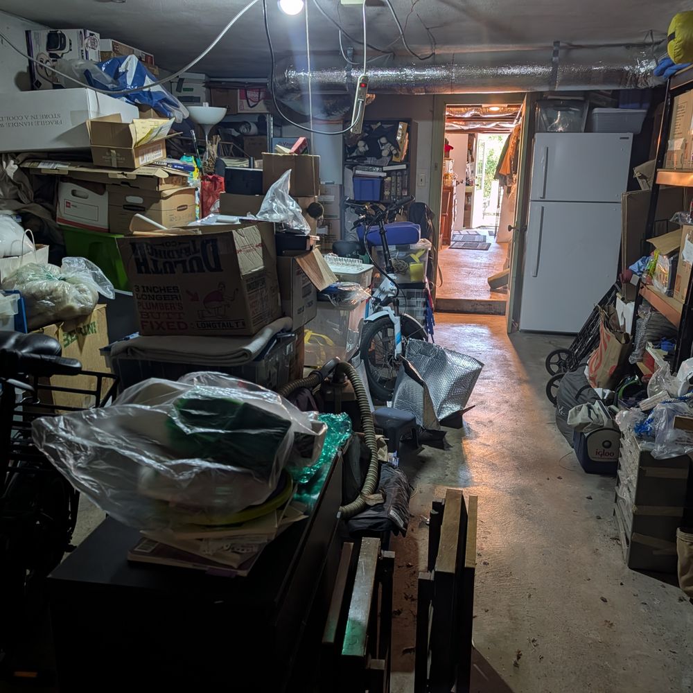 Mindful Edit - Before The Mindful Edit - the garage is piled with 10 years of junk. - Home Organization Near Me