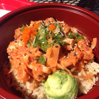 Wow Bento - Mmm spicy tuna, albacore, and shrimp with brown rice! - Japanese Near Me - Irvine, California Wow Bento - Mmm spicy tuna, albacore, and shrimp with brown rice! - Japanese Near Me - Irvine, California