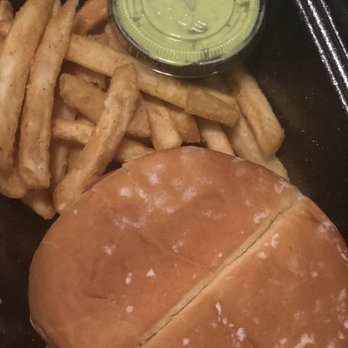 Krave Indian - a burger and fries in a styrofoam container - Indian Near Me - Vaughan, Ontario