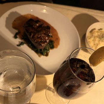 Macaroni's Restaurant - 8 oz steak with spinach and mashed potatoes - Italian Near Me - Philadelphia, Pennsylvania