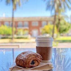 Proof Bread - Pain au chocolat (chocolate croissant) and cappuccino