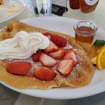 Paula's Pancake House - Paula's Special, Danish pancakes topped with strawberries and whipped cream - Breakfast & Brunch Near Me - Solvang, California Paula's Pancake House - Paula's Special, Danish pancakes topped with strawberries and whipped cream - Breakfast & Brunch Near Me - Solvang, California