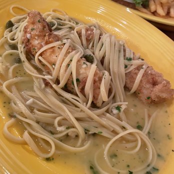 The Brick House - Fried cod with a side of fettuccine in lemon caper sauce. - Seafood Near Me - Ada, Oklahoma The Brick House - Fried cod with a side of fettuccine in lemon caper sauce. - Seafood Near Me - Ada, Oklahoma