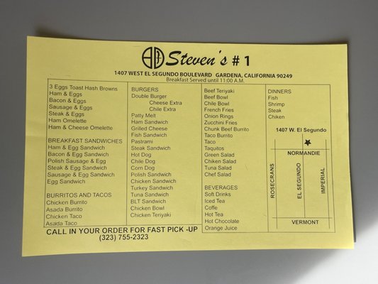 Menu photo 2 Steven's Burgers Gardena, CA Menu photo 2 Steven's Burgers Gardena, CA