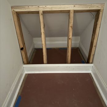 Value Build Homes - False wall built to hide exposed wire - Home Developers Near Me - Sanford, North Carolina