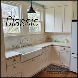 Cook's Kitchen And Bath - Retro kitchen, office area and laundry.  Full, design / build kitchen remodel from start to finish.