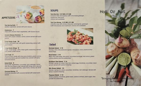 Menu photo 2 Hot or Not Thai San Diego, CA