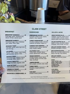 Menu photo 1 Clark Street Bakery Los Angeles, CA