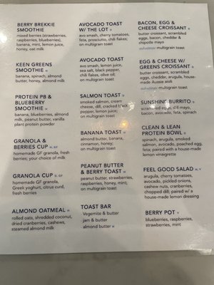 Menu photo 1 Bluestone Lane SOMA Coffee Shop San Francisco, CA Menu photo 1 Bluestone Lane SOMA Coffee Shop San Francisco, CA