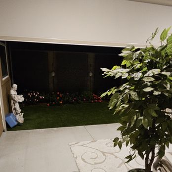 The Awning Company - The shade is partially down in this position.  It will automatically stop if something is in the way. - Shades & Blinds Near Me - Irvine, California