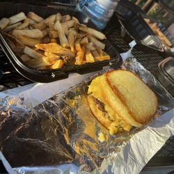 Melting out burger n fries