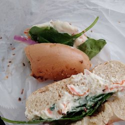 Ashburn Bagel Shop - This spinach and cream cheese sandwich was not worth $8