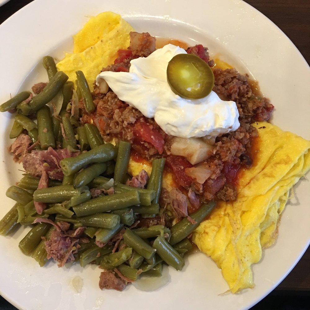 Bob Evans - Omelette ordered with extra sour cream and just one jalapeño. Plus Green Beans With Ham! - Breakfast & Brunch Near Me - Aberdeen, Maryland Bob Evans - Omelette ordered with extra sour cream and just one jalapeño. Plus Green Beans With Ham! - Breakfast & Brunch Near Me - Aberdeen, Maryland