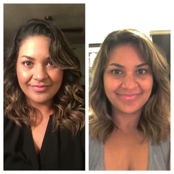 Salon Vela - Balayage color and cut with Gabrielle Don't mind my tired eyes in my after photo! - Hair Salons Near Me - Austin, Texas Salon Vela - Balayage color and cut with Gabrielle Don't mind my tired eyes in my after photo! - Hair Salons Near Me - Austin, Texas