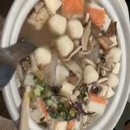 House Special Taro Squid Rice Noodles in a clay pot. One of my family's favorite, so good!! House Special Taro Squid Rice Noodles in a clay pot. One of my family's favorite, so good!!