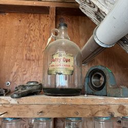 Thompson's Mills State Heritage Site - Apple cider vinegar jug. Wow!