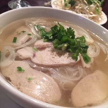 Pho Fusion - Chicken pho. Very unauthentic and hardly any flavor but salt and water. Chicken is supposed to be hand shredded. 2 out of 5 :( - Vietnamese Near Me - Vernon, British Columbia