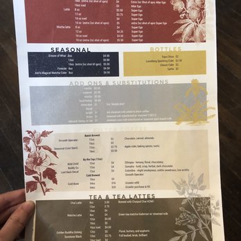 Café Equinox - The menu: Espressos, teas and tea lattes. Don't mind my fingers and thumbs. I hope it doesn't get in the way of reading the menu. - Home & Garden Near Me - Shawnee, Kansas Café Equinox - The menu: Espressos, teas and tea lattes. Don't mind my fingers and thumbs. I hope it doesn't get in the way of reading the menu. - Home & Garden Near Me - Shawnee, Kansas