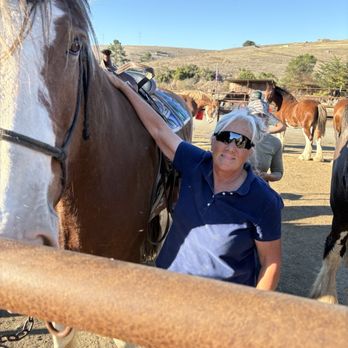 Covells Clydesdale Ranch - Me and Marshall...18.2 hands!! - Horseback Riding Near Me - Cambria, California