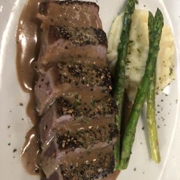 Seared yellowfin tuna rare. Yum Seared yellowfin tuna rare. Yum