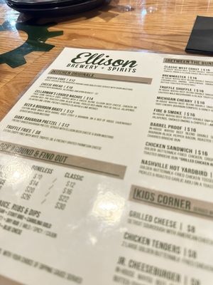 Menu photo 1 Ellison Brewery & Spirits East Lansing, MI