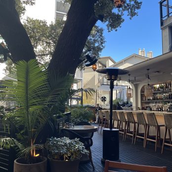 Aba - Lower area seating and outdoor bar - Mediterranean Near Me - Austin, Texas