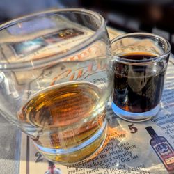 Cutler's Artisan Spirits - 33 Bourbon and a shot of their Cold brew coffee liqueur.