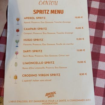 Lou Cantou - Spritz menu - French Near Me - Paris, 75 Lou Cantou - Spritz menu - French Near Me - Paris, 75