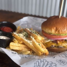 305 degrees burger and truffle fries, 305 degrees burger and truffle fries,