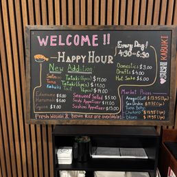 Happy hour menu July 8, 2025