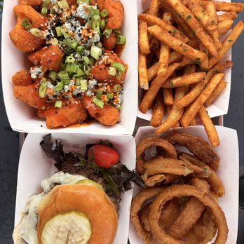 Boondoggle Eats - Buffalo cauliflower, French fries, onion rings, cheese burger - Chicken Wings Near Me - Brooksville, Florida Boondoggle Eats - Buffalo cauliflower, French fries, onion rings, cheese burger - Chicken Wings Near Me - Brooksville, Florida