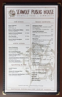 Menu photo 7 Seawolf Oakland, CA