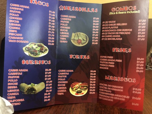 Menu photo 1 Tacos Choix Hesperia, CA