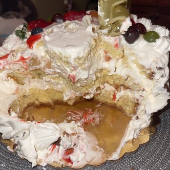 Alegrias Bakery - Overflowing whipped cream in "Tres Leches" cake. - Bakeries Near Me - Sterling, Virginia Alegrias Bakery - Overflowing whipped cream in "Tres Leches" cake. - Bakeries Near Me - Sterling, Virginia