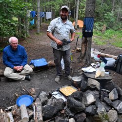 Moose Track Adventures - Me and Guide Dan (Doing all the Work) Around the Campfire