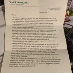 Chad W Dodds, DDS - You are sick. "Maybe you can find one that will send you statements in Spanish. I doubt it however." Ignorant!