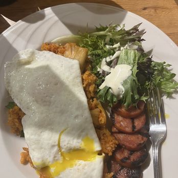 Liliha Bakery - Ala Moana - Kimchi fried rice with Portuguese sausage and over easy eggs. - Breakfast & Brunch Near Me - Honolulu, Hawaii