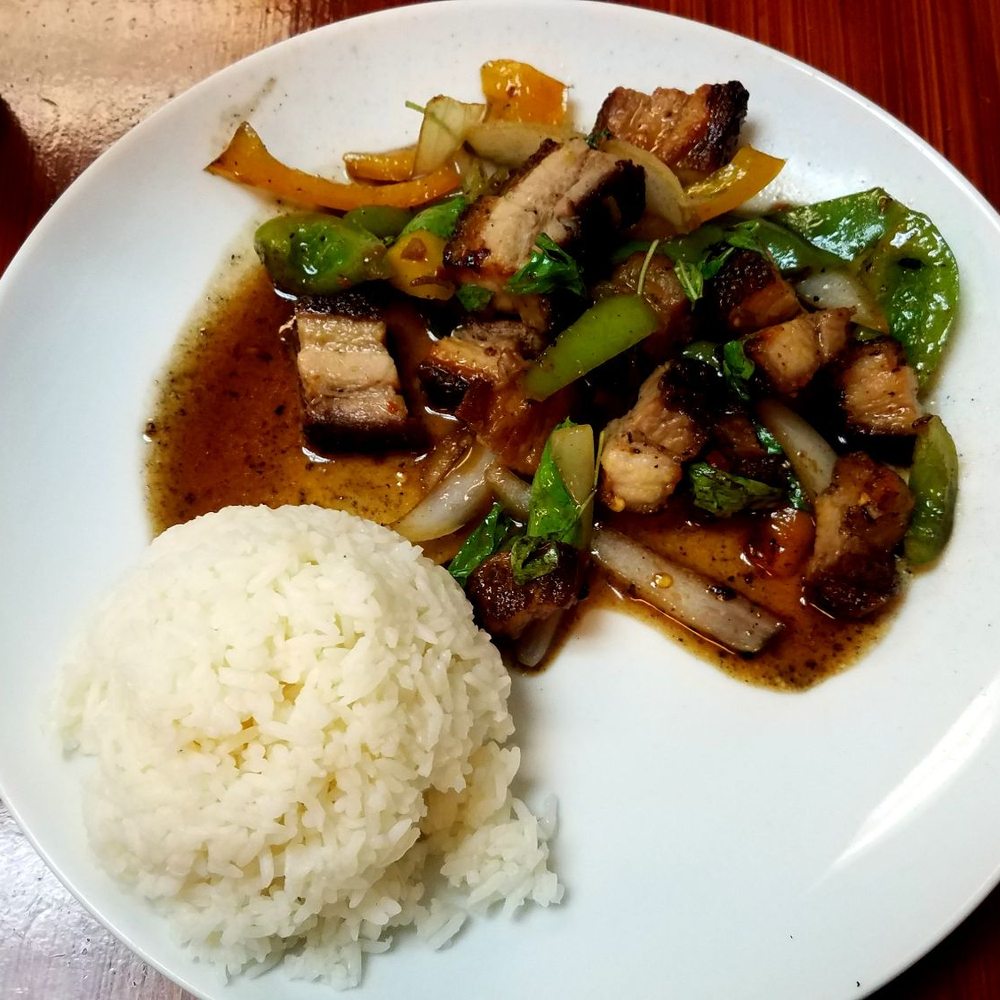 Thai Cafe - Basil pork belly - Thai Near Me - Temple, Texas Thai Cafe - Basil pork belly - Thai Near Me - Temple, Texas