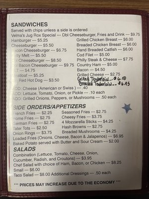 Menu photo 3 Velma's Diner Shoals, IN