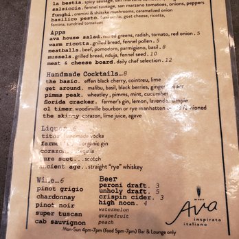 Ava - Italian Near Me - Tampa, Florida