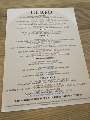 Menu photo 7 Cured Fish Bar Livermore, CA