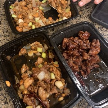 Mandarin Taste Restaurant - Cashew chicken, Kung Pao Three Flavor and Orange chicken minus the already eaten broccoli. - Szechuan Near Me - Diamond Bar, California