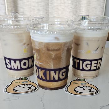Smoking Tiger Bread Factory - Misugaru, Pear San Blanc, Pear Black Milk Tea - Coffee & Tea Near Me - Cerritos, California