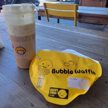 Happy Lemon - A2: Large/75% sweet/75% ice and an Original Bubble Waffle. - Juice Bars & Smoothies Near Me - Burlingame, California