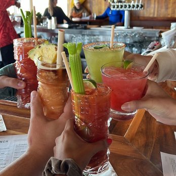 Duke's Malibu - Delicious drinks at the Bar: Bloody Mary, Spicy Cucumber Margarita, Pog Cocktail, Raspberry Mojito - New American Near Me - Malibu, California Duke's Malibu - Delicious drinks at the Bar: Bloody Mary, Spicy Cucumber Margarita, Pog Cocktail, Raspberry Mojito - New American Near Me - Malibu, California
