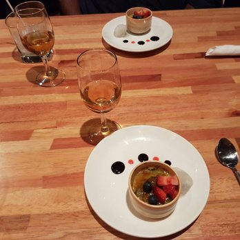 Japonais Bistro - Plum sake with green tea creme Brule and mochi black sesame ice cream - Japanese Near Me - Edmonton, Alberta Japonais Bistro - Plum sake with green tea creme Brule and mochi black sesame ice cream - Japanese Near Me - Edmonton, Alberta