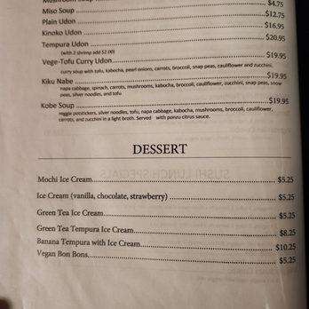 Kiku Sushi - Last menu page - Japanese Near Me - Berkeley, California